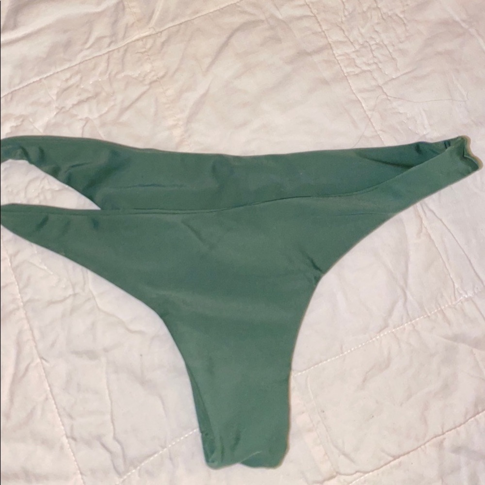 Olive thong bikini bottoms